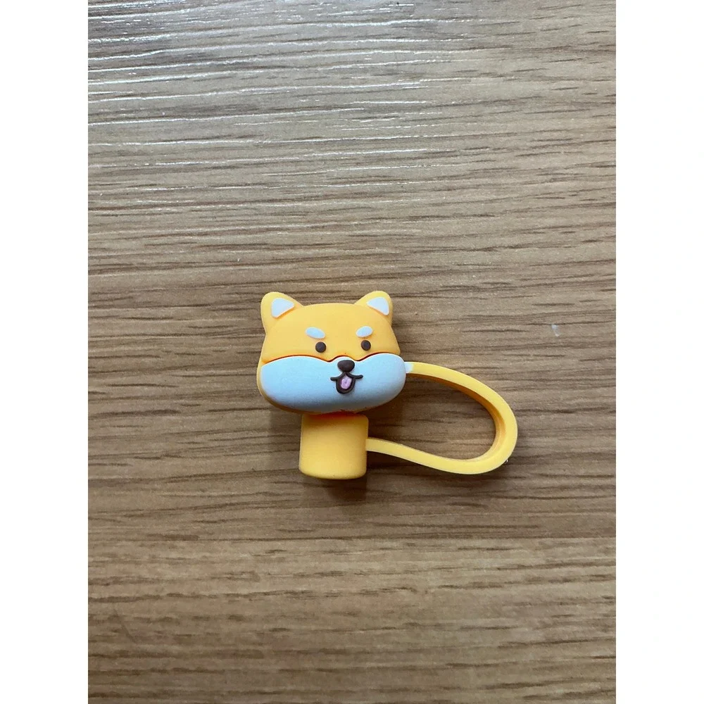 Cute Animal Straw Toppers Bear Paw Shiba Inu Cloud Rainbow Drink Accessories‎